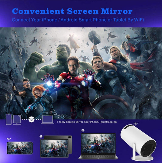 3D Smart Portable Video Projector Full HD Android 11 WiFi Mini LCD LED Built-In Speaker USB Connection 2K