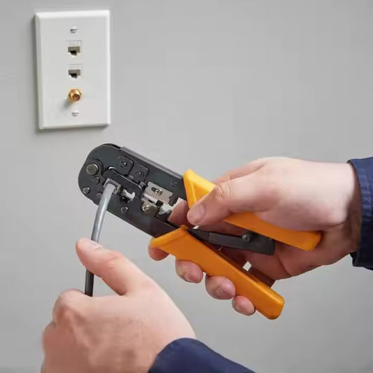 7.5" 191Mm Rj45 Crimping Tool With Ratchet Stripping Cuttin